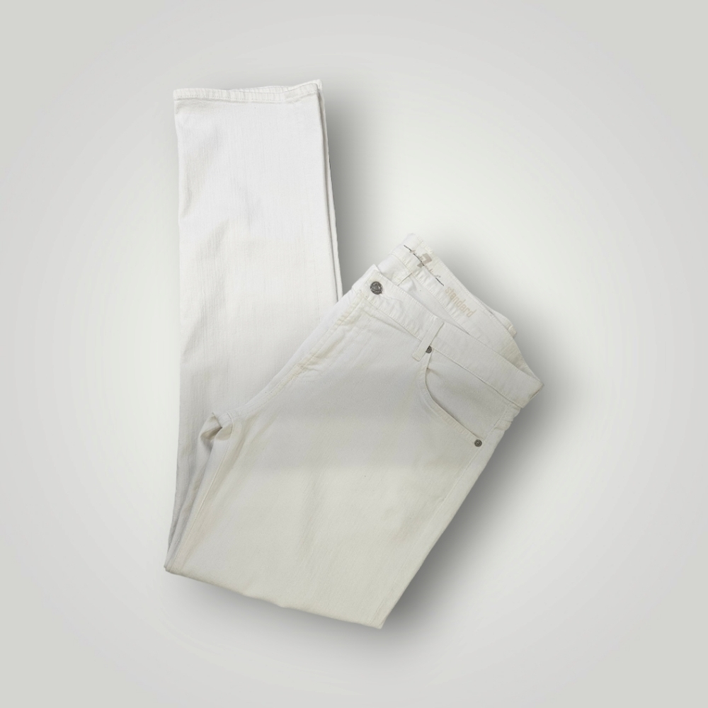 7 for All Mankind Jeans Womens 40‎ White Standard Stretch Denim Straight Leg
